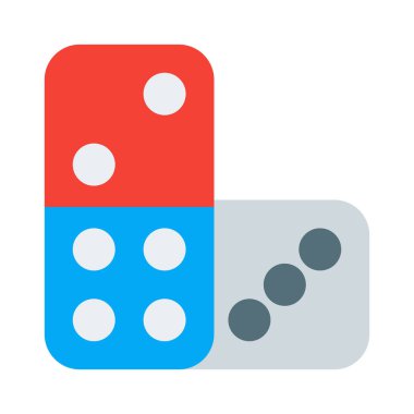 Domino Boardgames fayans simgesi, basit vektör çizim