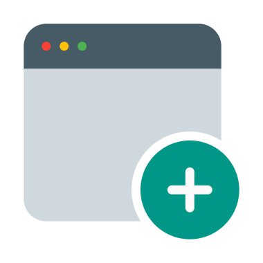 Yeni sekme simgesini, basit vektör çizim Ekle