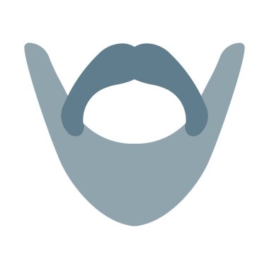 Hipster uzun sakal simgesi, basit vektör çizim