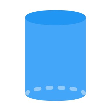 Geometrik silindir şekli simgesi, basit vektör çizim