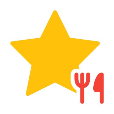 Tek yıldız Restoran simgesi, basit vektör çizim