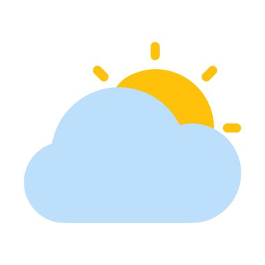 Kısmi bulutlu gündüz simgesi, basit vektör çizim