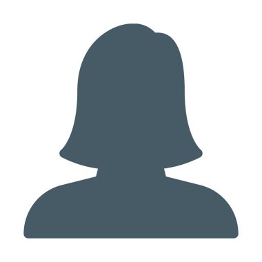 Kadın profili Avatar simge, basit vektör çizim