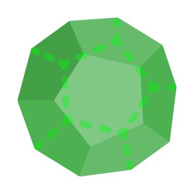 Dodecahedron izometrik simgesi, basit vektör çizim
