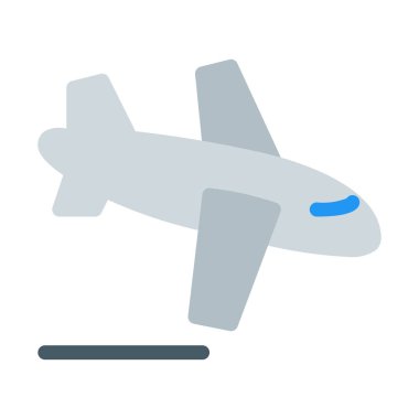 İniş uçak ya da uçuş simgesi, basit vektör çizim