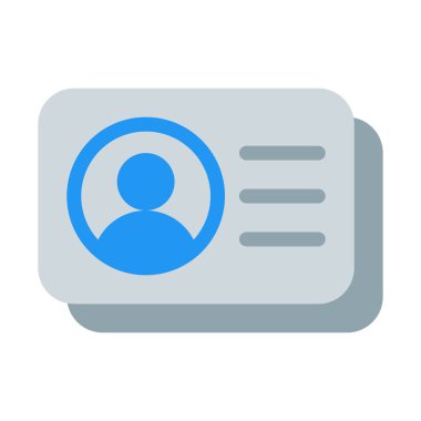 Kimlik kartı veya etiketi simgesi, basit vektör çizim