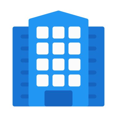 Kurumsal Ofis Binası simgesi, basit vektör çizim