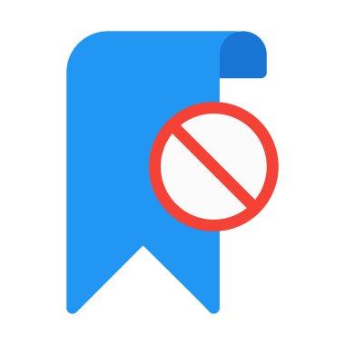 Görevden veya geçersiz yer işareti simgesi, basit vektör çizim