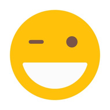 Mutlu Wink yüz simgesi, basit vektör çizim