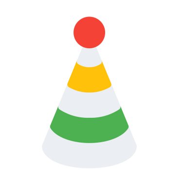 Tasarımcı Doğum günü şapkası Icon, basit vektör çizim