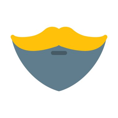 Bıyıkla sakal simgesi, basit vektör çizim