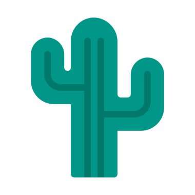 Kaktüs veya ıssız simgesi, basit vektör çizim