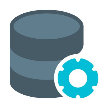 Veritabanı yapılandırma ayarları simgesi, basit vektör çizim