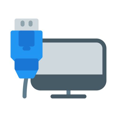 Kablolu Ethernet bağlantısı simgesini, basit vektör çizim