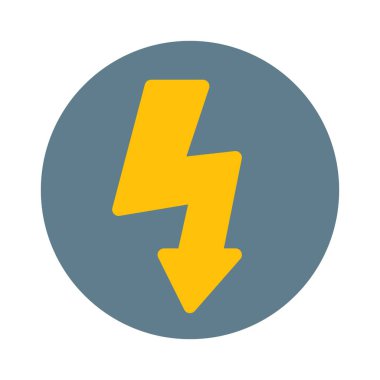 Yüksek gerilim işareti simgesi, basit vektör çizim