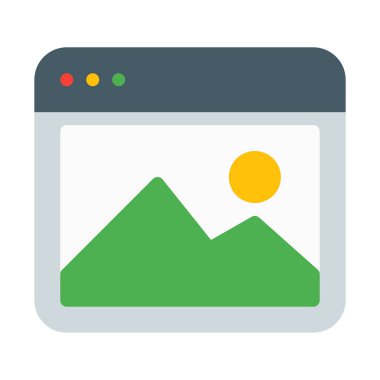 Galeri ve fotoğraf App simgesi, basit vektör çizim