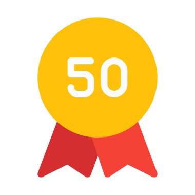 Elli yıl yıldönümü simgesi, basit vektör çizim