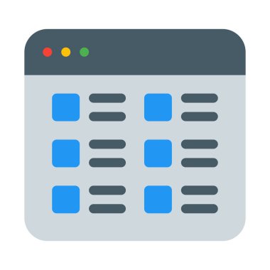 Web içerik görünümü simgesi, basit vektör çizim