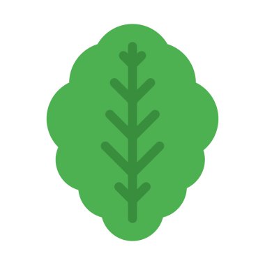 Yeşil marul yaprağı simgesi, basit vektör çizim