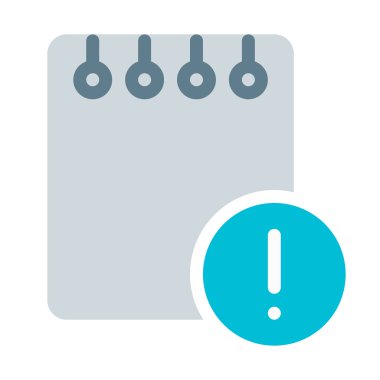 Dikkat notları bildirim simgesi, basit vektör çizim