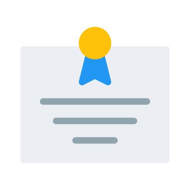 Diploma kursu tamamlama simgesi, basit vektör çizim