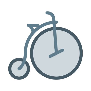 Penny-Farthing Vintage Bisiklet simgesi, basit vektör çizim