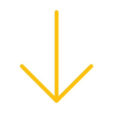 Aşağıya doğru yön ok simgesi, basit vektör çizim