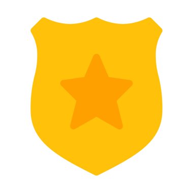 Polis Star rozet simge, basit vektör çizim