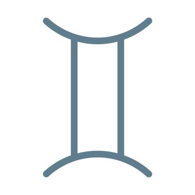 İkizler astrolojik simgesini, basit vektör çizim