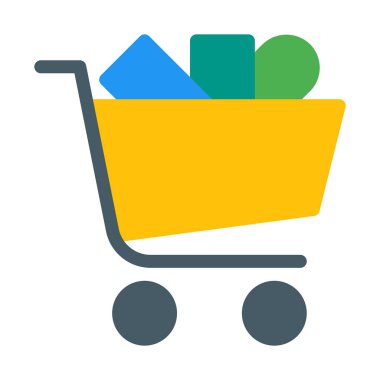 Tam alışveriş sepeti simgesini, basit vektör çizim