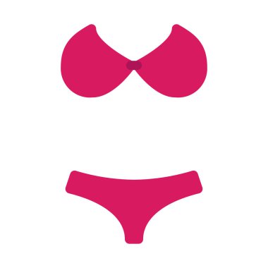 Kadın Bikini giymek simgesi, basit vektör çizim