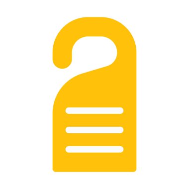 Otel kapı askı simgesi, basit vektör çizim