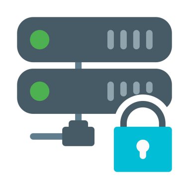 Sunucu şifrelenmiş ağ kutsal kişilerin resmi, basit vektör çizim