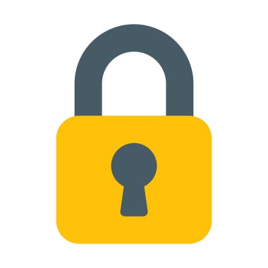 Güvenli emanet asma kilit simgesi, basit vektör çizim