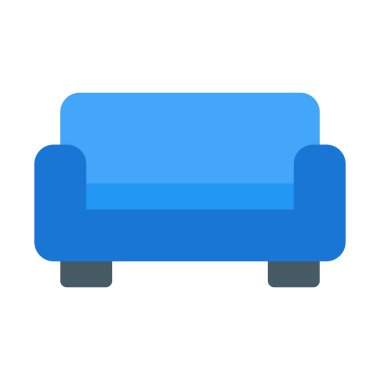 Oda mobilya kanepe simgesi, basit vektör çizim