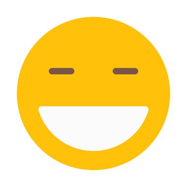 Mutlu yüz ifade simgesi, basit vektör çizim