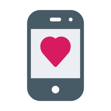 Aşk mesajı Smartphone simgesini, basit vektör çizim