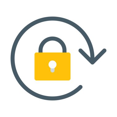 Kilit ekran döndürme simgesi, basit vektör çizim