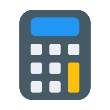 Taşınabilir matematik hesap makinesi simge, basit vektör çizim