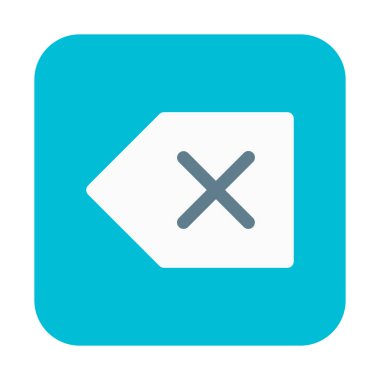 Backspace anahtar ikonu, basit vektör çizim silmek