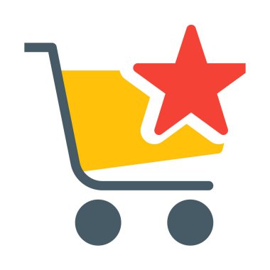 Sık Kullanılanlar öğesini veya rol aldı sepeti simgesini, basit vektör çizim