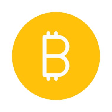 Bitcoin ödeme düğmesi simgesi, basit vektör çizim