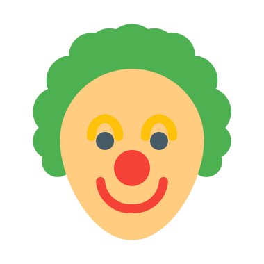 Palyaço yüz makyaj simgesi, basit vektör çizim