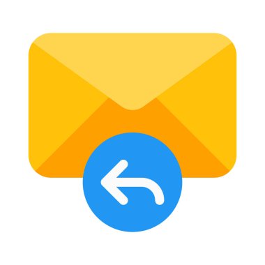 Yanıt posta düğme simgesi, basit vektör çizim