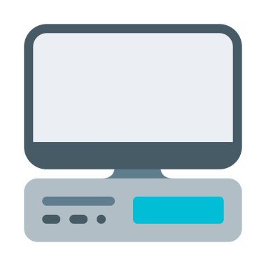 Masaüstü bilgisayar kurulum simgesi, basit vektör çizim