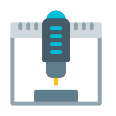 Gantry robot simgesi, basit vektör çizim