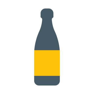 Şampanya şişesi simgesi, basit vektör çizim