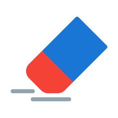 Silgi aracı düğme simgesi, basit vektör çizim