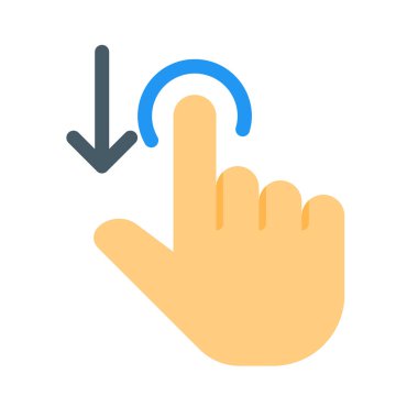 Sürükle aşağı ya da tokatlamak simgesi, basit vektör çizim