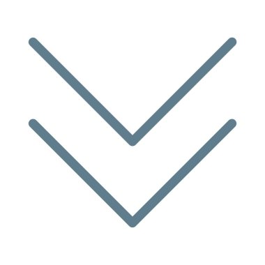 Aşağı çift ok simgesini, basit vektör çizim